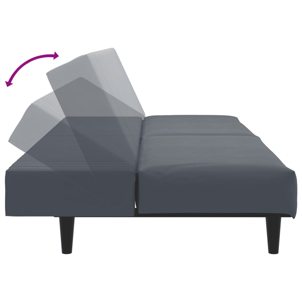 Ensemble de canapés 2 pcs gris foncé velours - XIOS