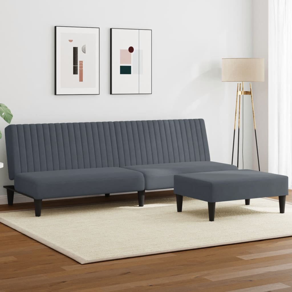 Ensemble de canapés 2 pcs gris foncé velours - XIOS