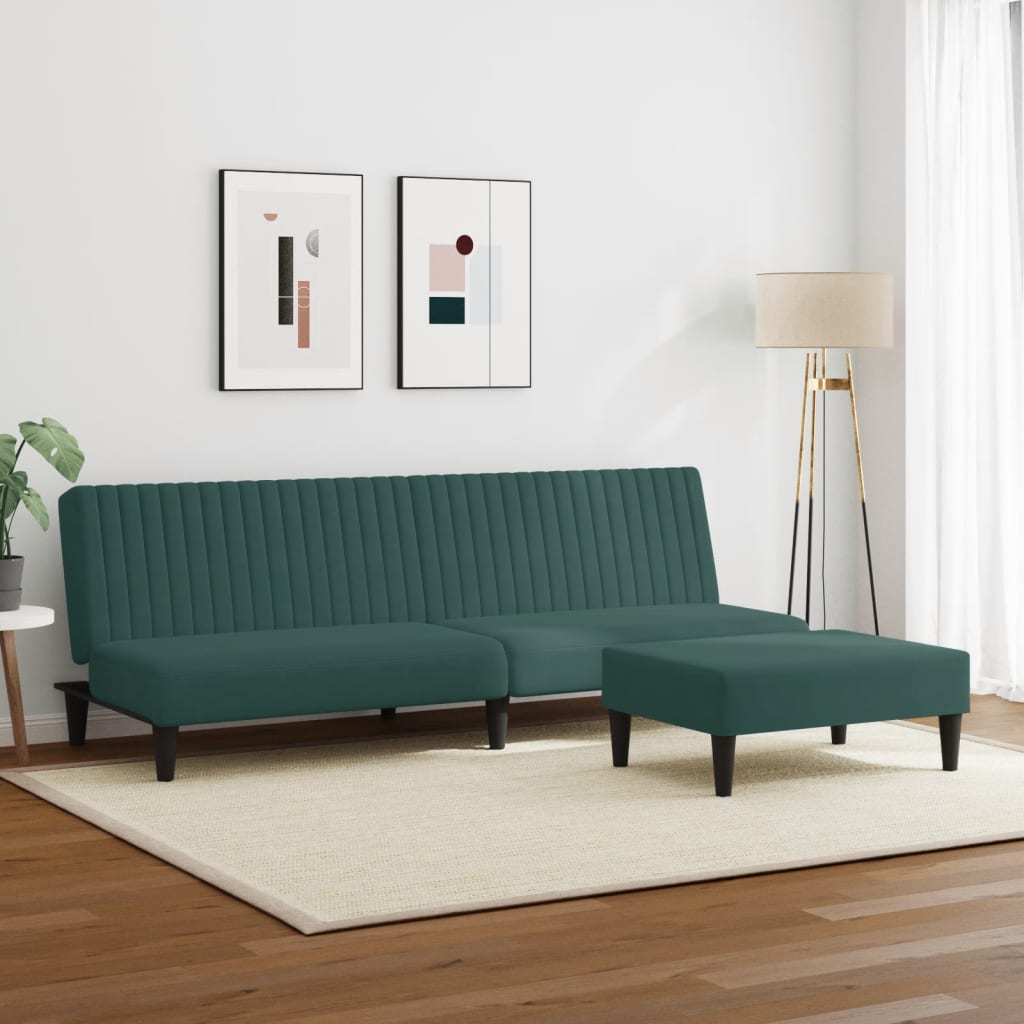 Ensemble de canapés 2 pcs vert foncé velours - XIOS