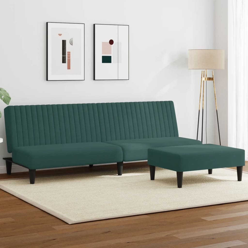Ensemble de canapés 2 pcs vert foncé velours - XIOS