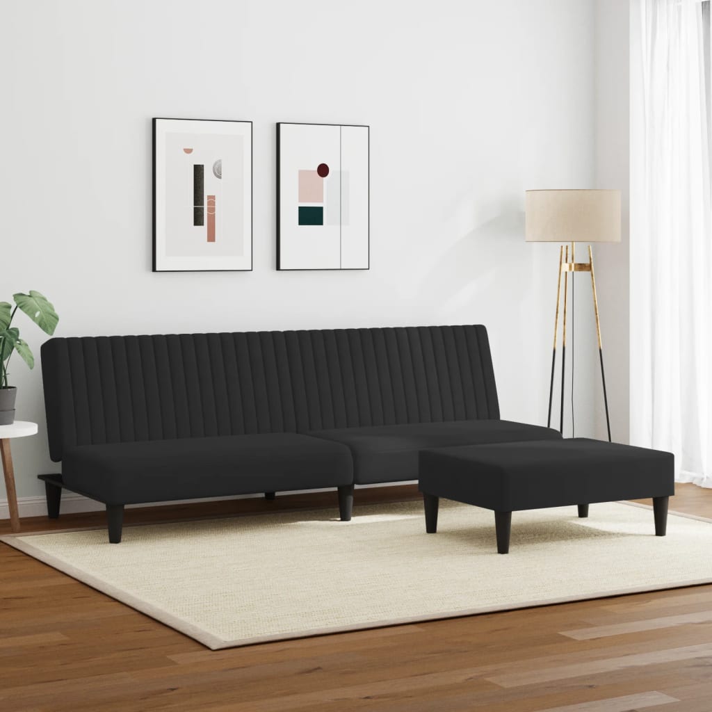 Ensemble de canapés 2 pcs noir velours - XIOS