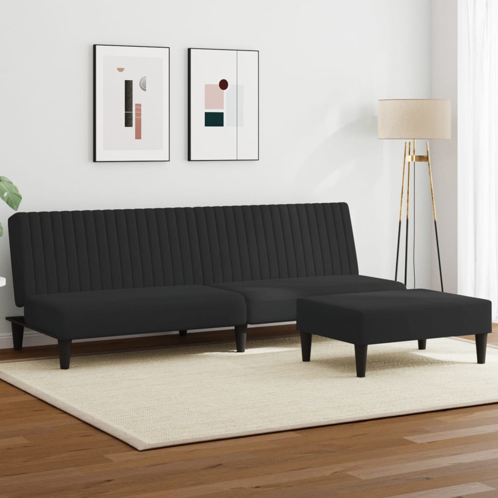 Ensemble de canapés 2 pcs noir velours - XIOS