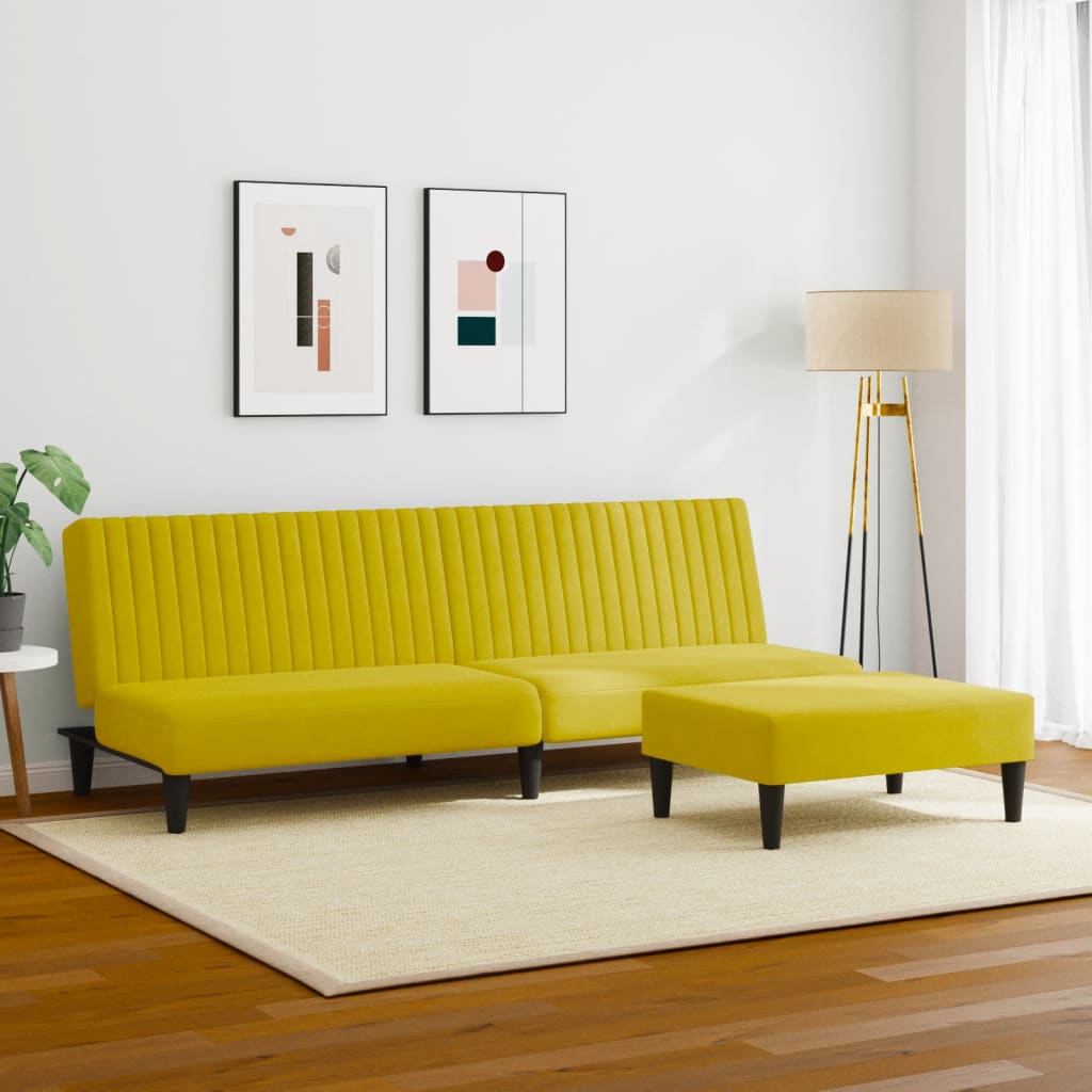 Ensemble de canapés 2 pcs jaune velours - XIOS
