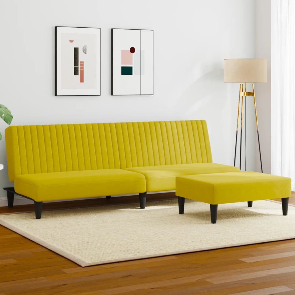 Ensemble de canapés 2 pcs jaune velours - XIOS