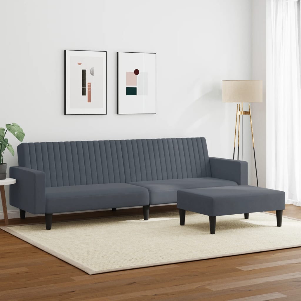 Ensemble de canapés 2 pcs gris foncé velours - XIOS