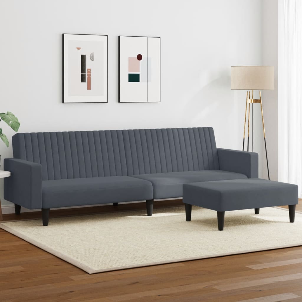 Ensemble de canapés 2 pcs gris foncé velours - XIOS