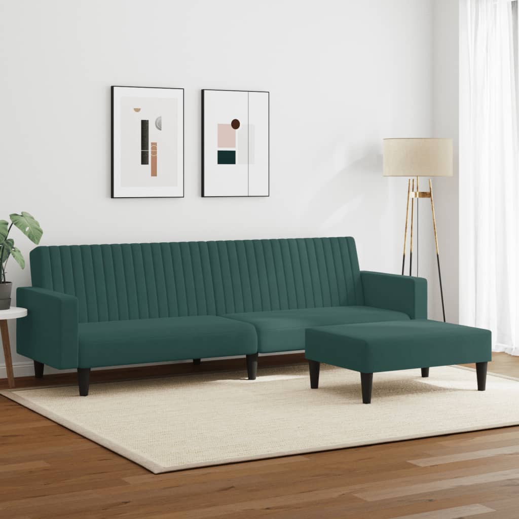 Ensemble de canapés 2 pcs vert foncé velours - XIOS