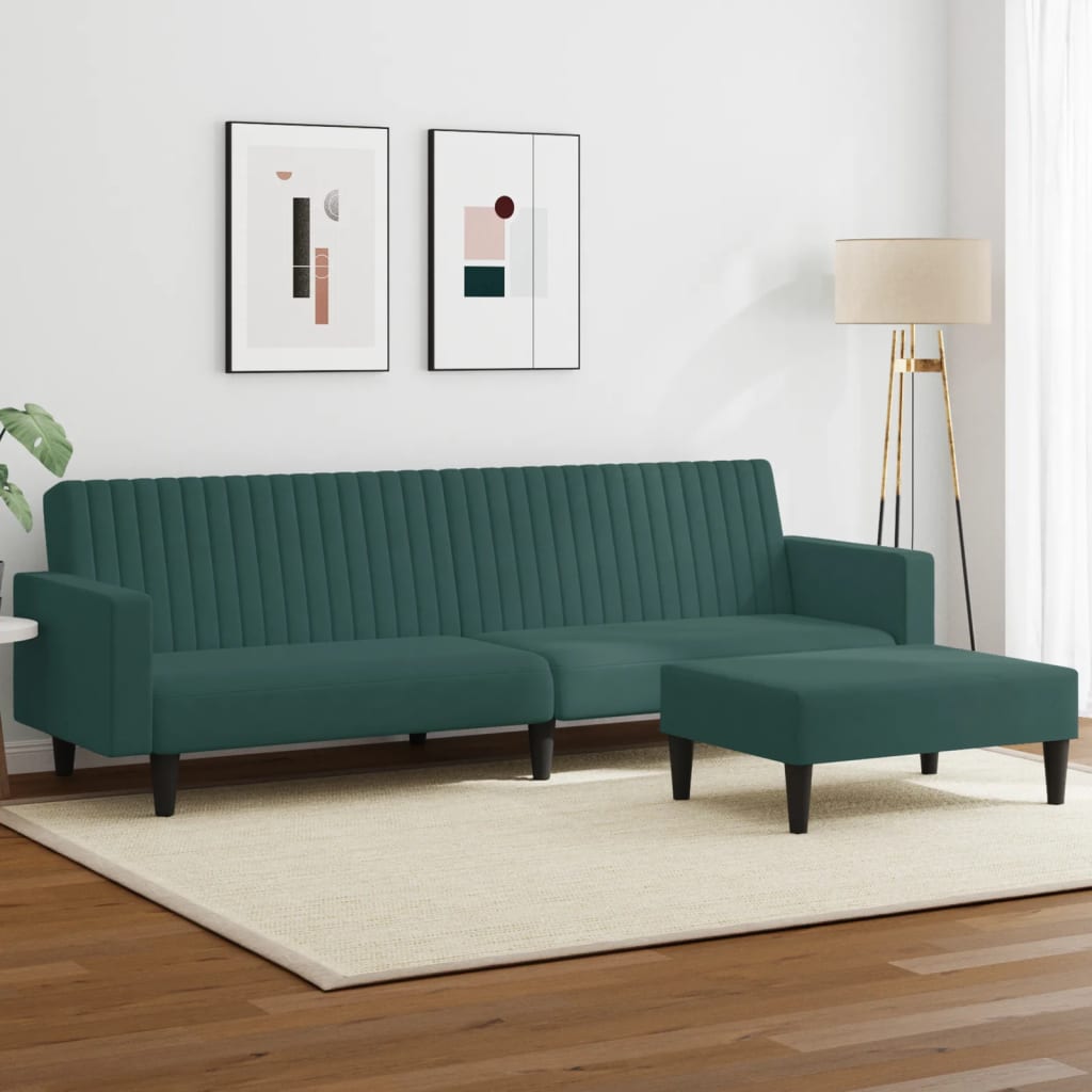 Ensemble de canapés 2 pcs vert foncé velours - XIOS