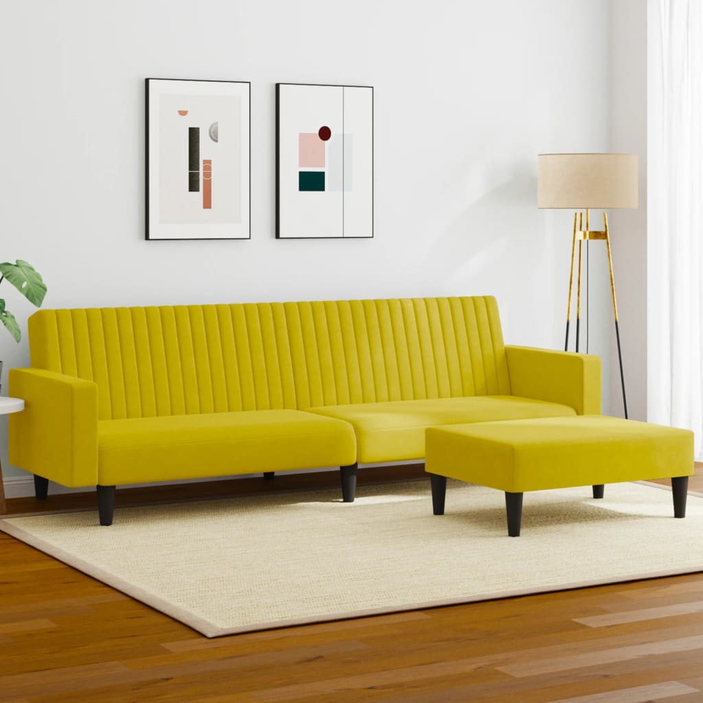 Ensemble de canapés 2 pcs jaune velours - XIOS