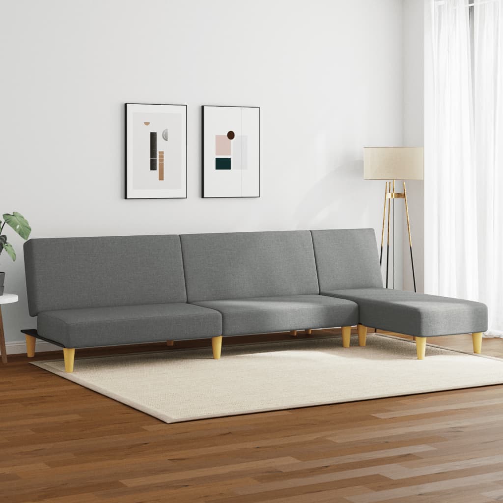 Ensemble de canapés 2 pcs gris foncé tissu - XIOS