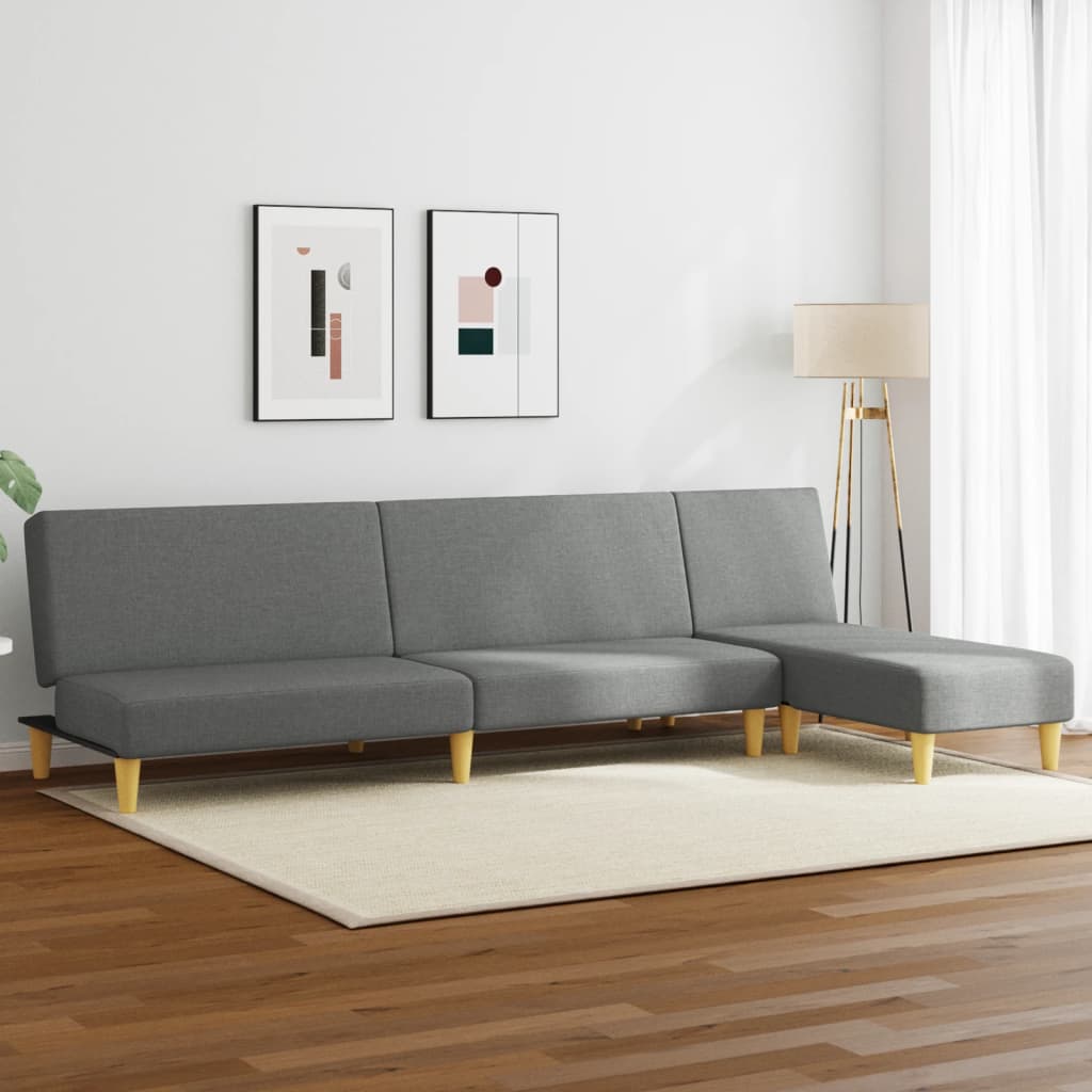 Ensemble de canapés 2 pcs gris foncé tissu - XIOS