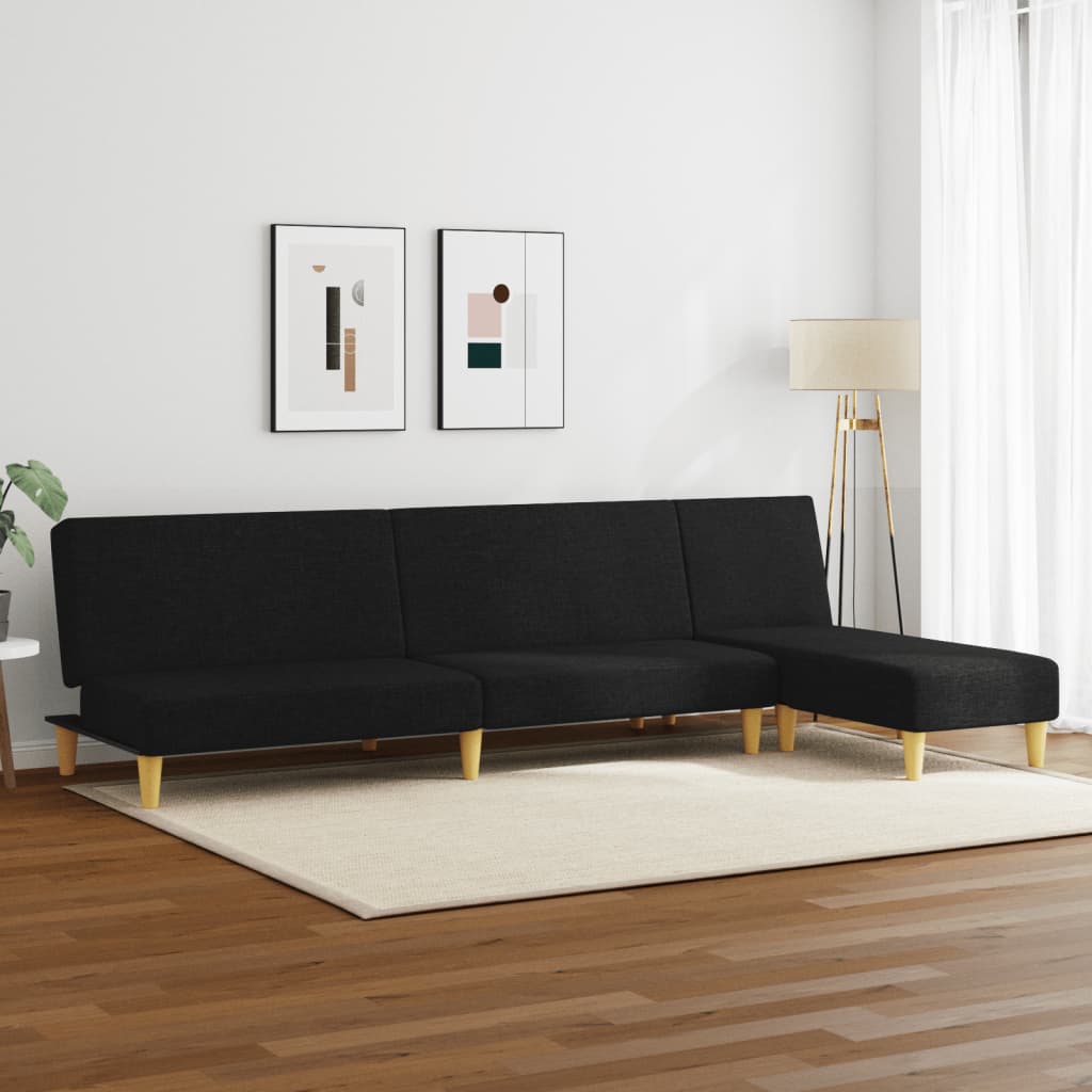 Ensemble de canapés 2 pcs noir tissu - XIOS