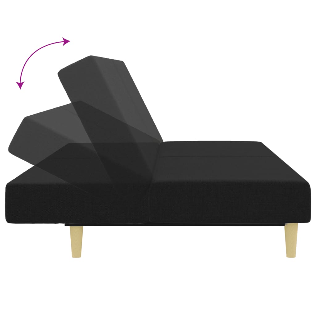 Ensemble de canapés 2 pcs noir tissu - XIOS