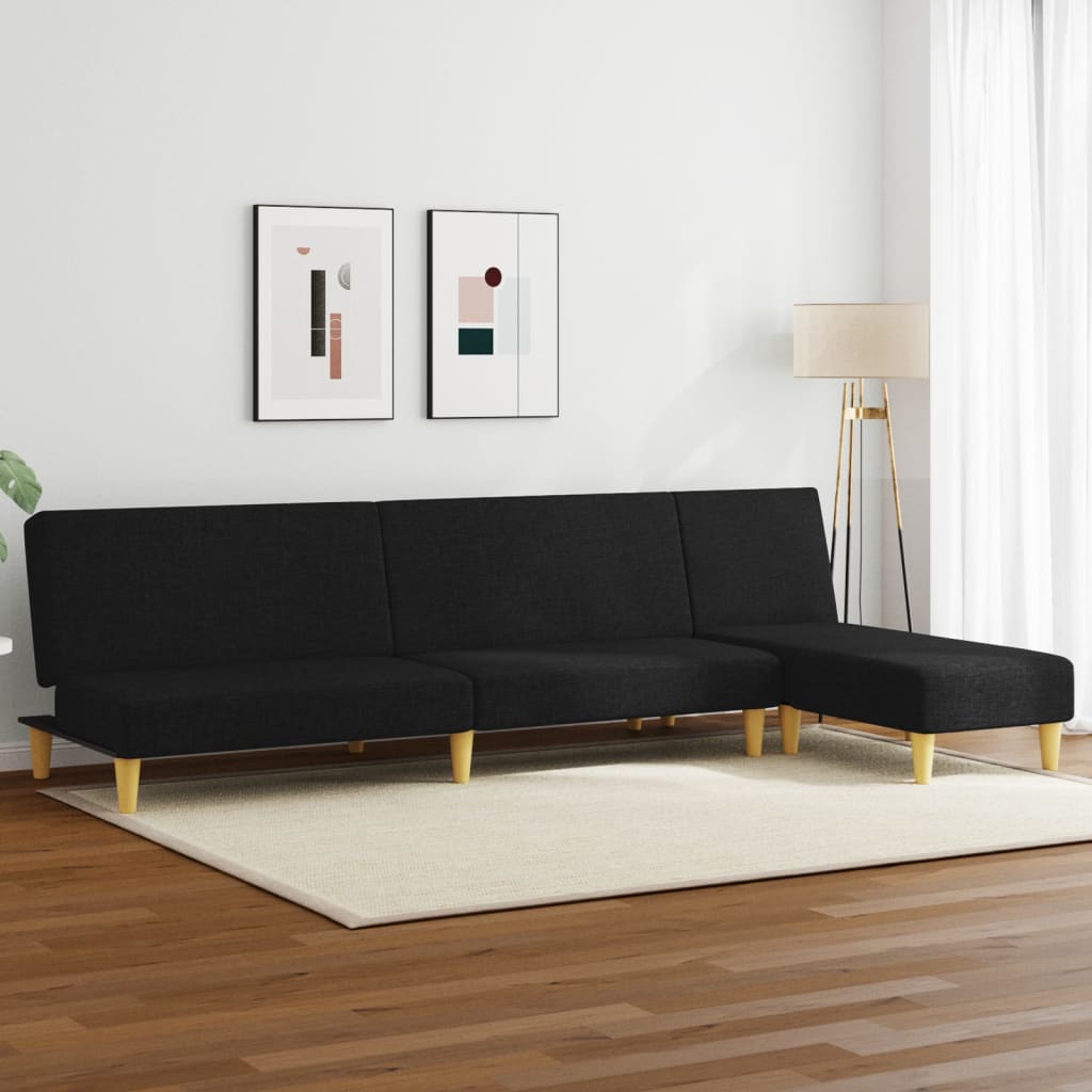 Ensemble de canapés 2 pcs noir tissu - XIOS