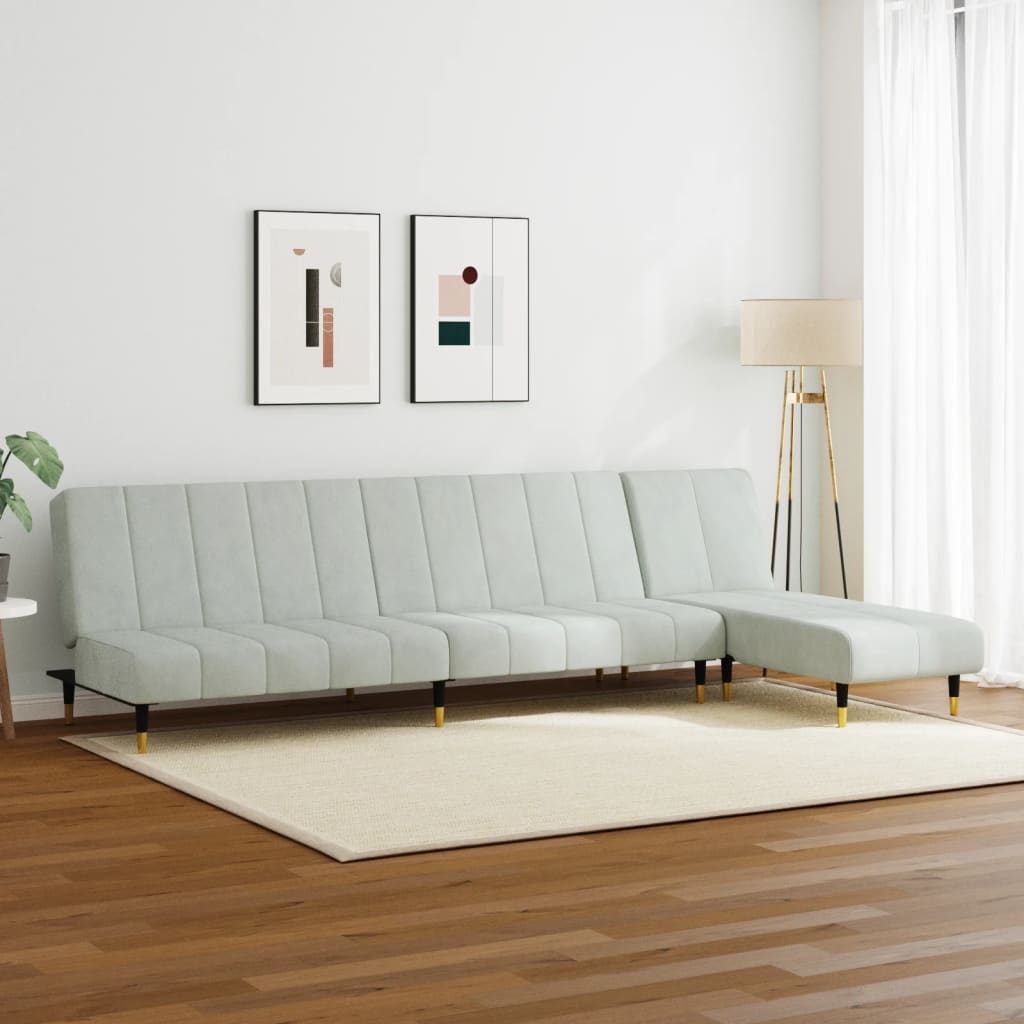 Ensemble de canapés 2 pcs gris clair velours - XIOS