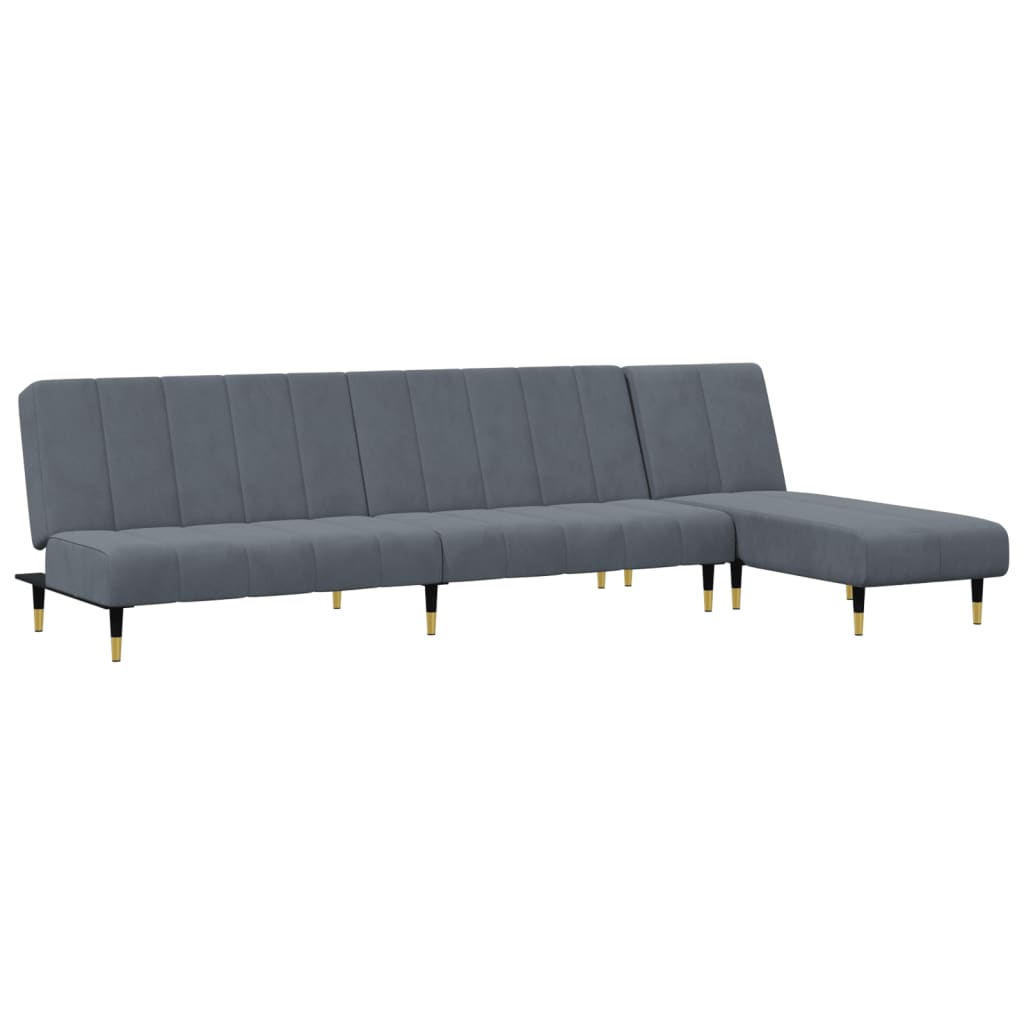 Ensemble de canapés 2 pcs gris foncé velours - XIOS