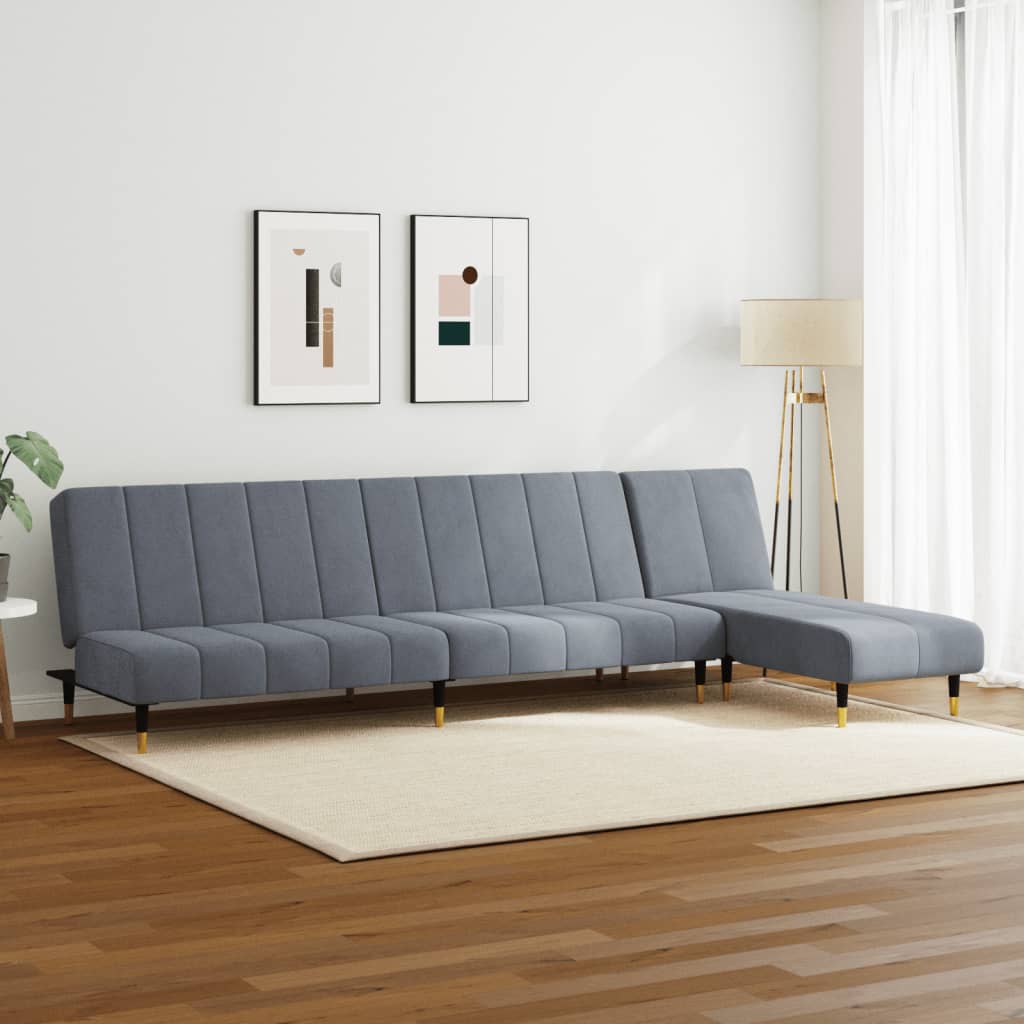 Ensemble de canapés 2 pcs gris foncé velours - XIOS