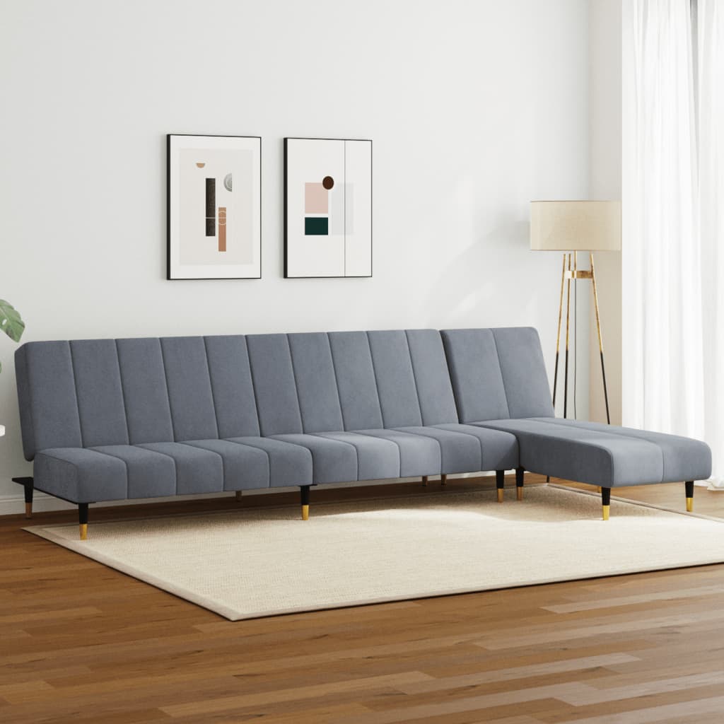Ensemble de canapés 2 pcs gris foncé velours - XIOS