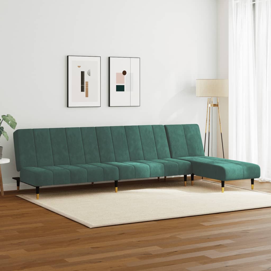 Ensemble de canapés 2 pcs vert foncé velours - XIOS