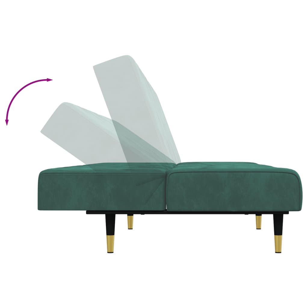 Ensemble de canapés 2 pcs vert foncé velours - XIOS