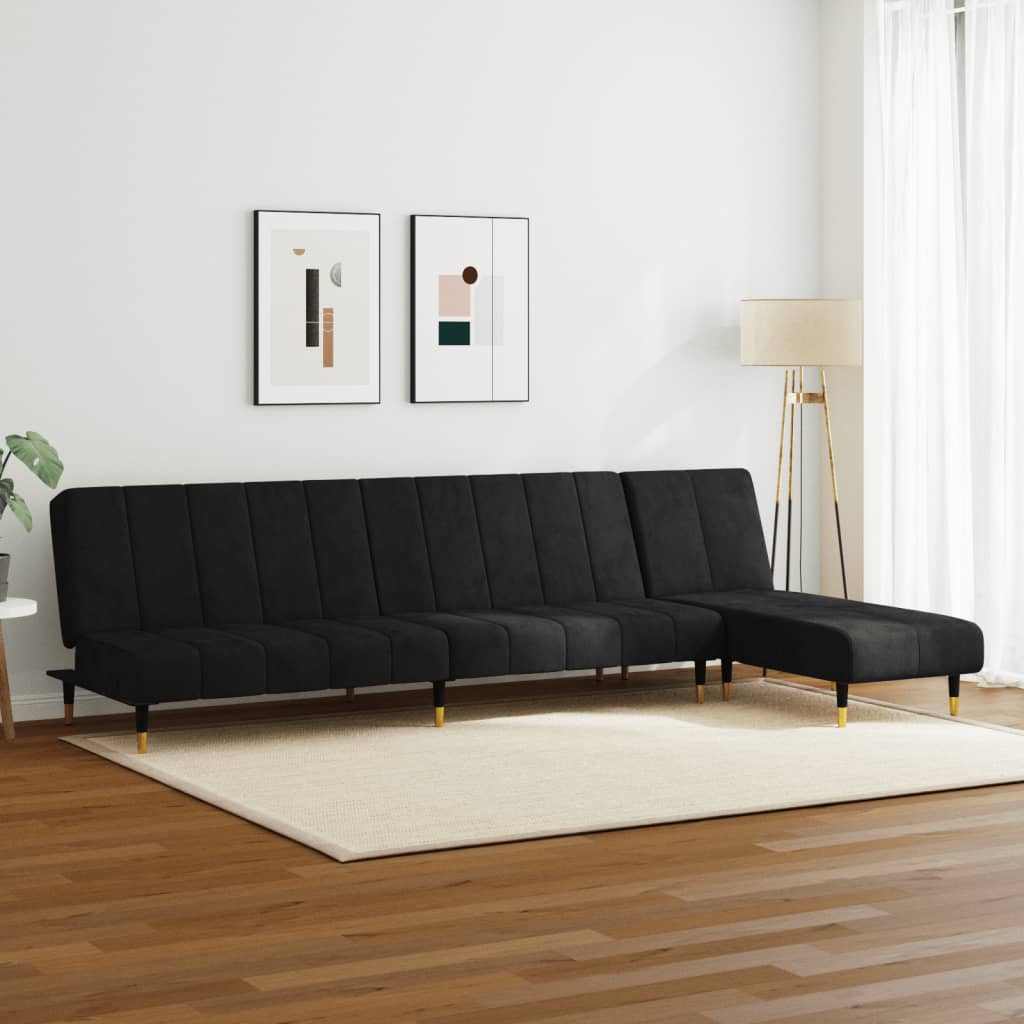 Ensemble de canapés 2 pcs noir velours - XIOS