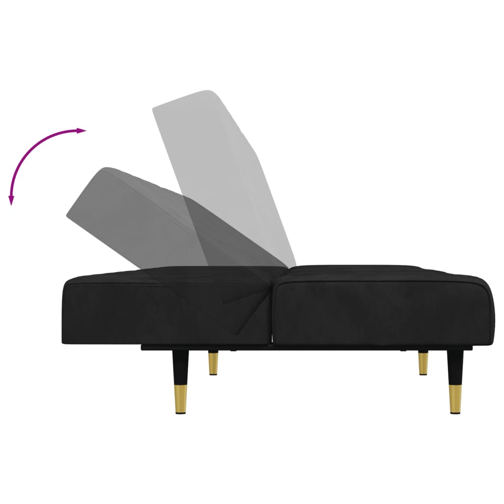 Ensemble de canapés 2 pcs noir velours - XIOS