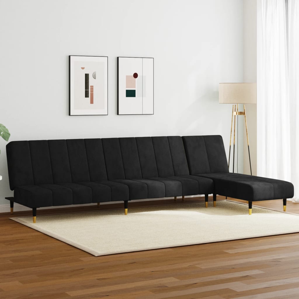 Ensemble de canapés 2 pcs noir velours - XIOS