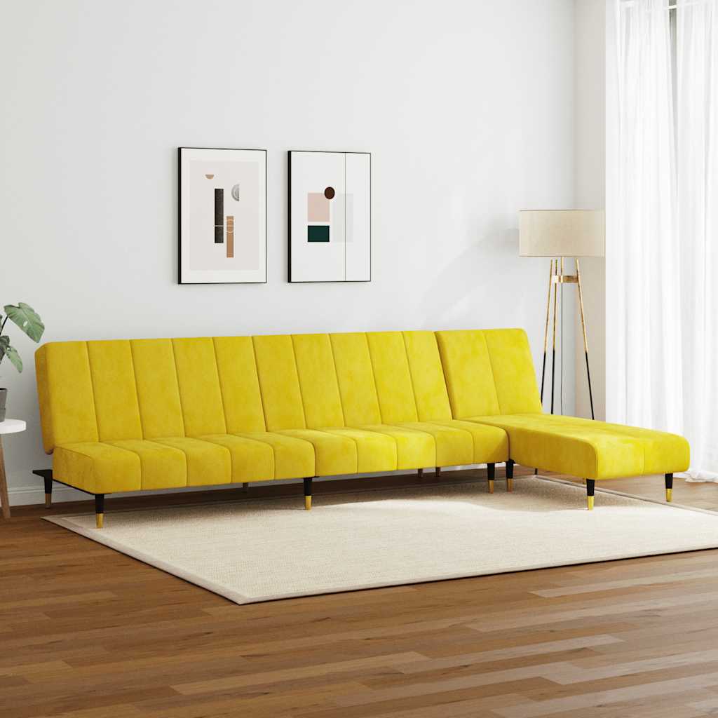 Ensemble de canapés 2 pcs jaune velours - XIOS