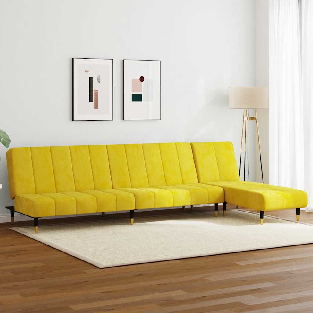 Ensemble de canapés 2 pcs jaune velours - XIOS