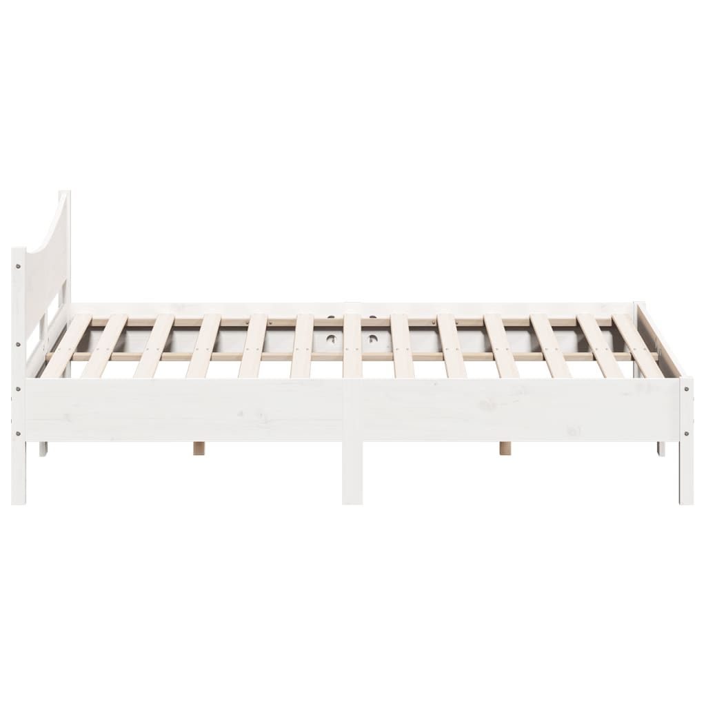 Cadre de lit sans matelas blanc 180x200 cm bois massif de pin - XIOS