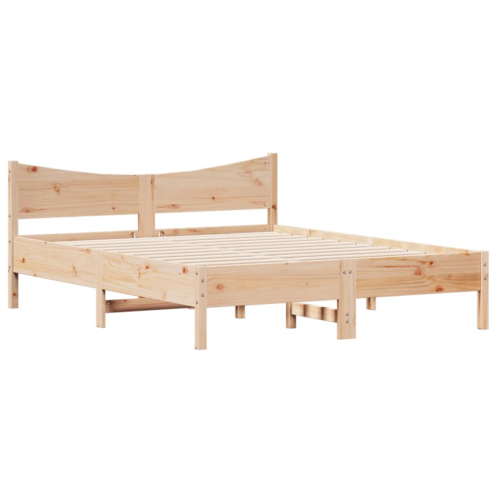 Cadre de lit sans matelas 160x200 cm bois massif de pin - XIOS