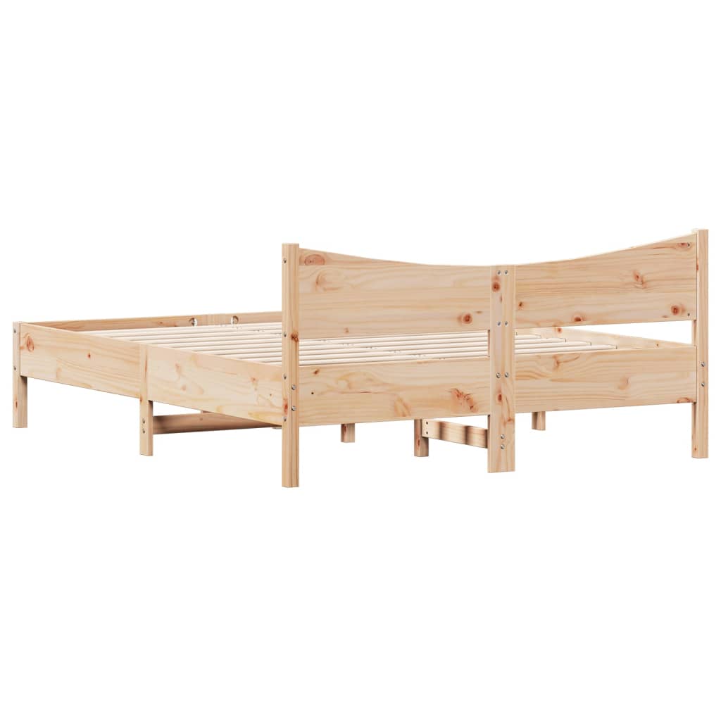 Cadre de lit sans matelas 160x200 cm bois massif de pin - XIOS