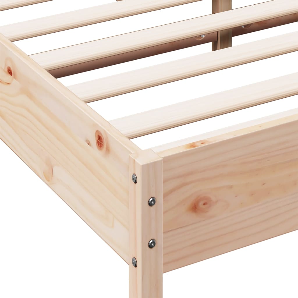 Cadre de lit sans matelas 150x200 cm bois de pin massif - XIOS