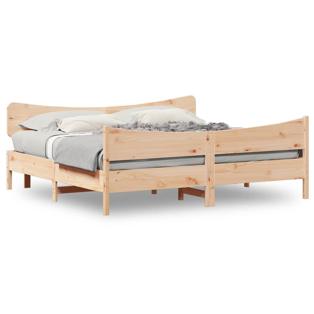 Cadre de lit sans matelas 200x200 cm bois massif de pin - XIOS