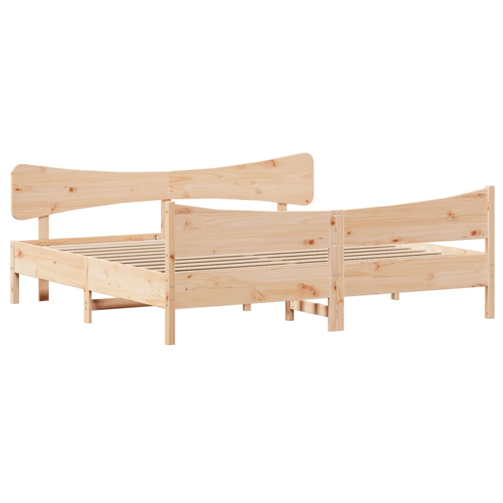 Cadre de lit sans matelas 200x200 cm bois massif de pin - XIOS