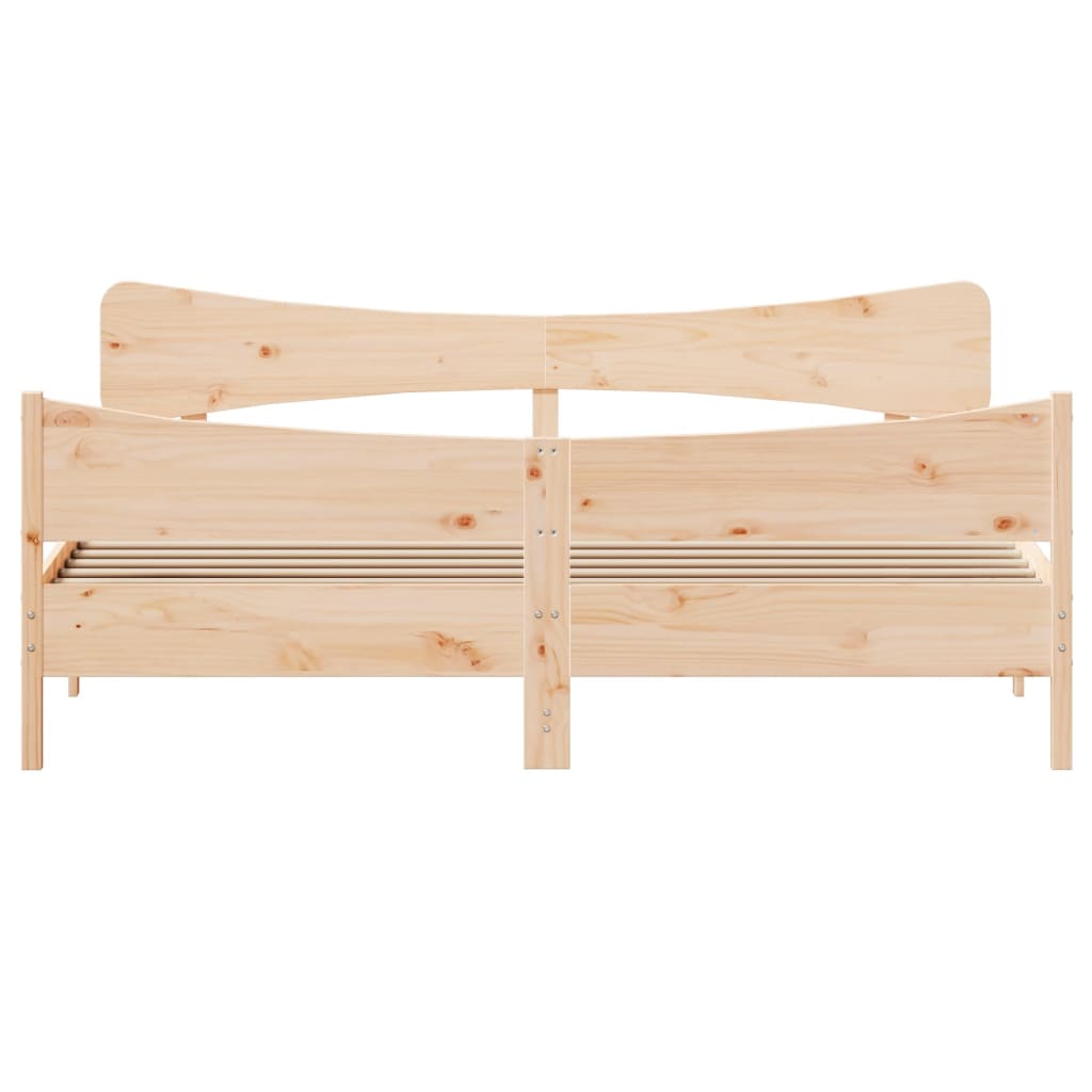 Cadre de lit sans matelas 200x200 cm bois massif de pin - XIOS