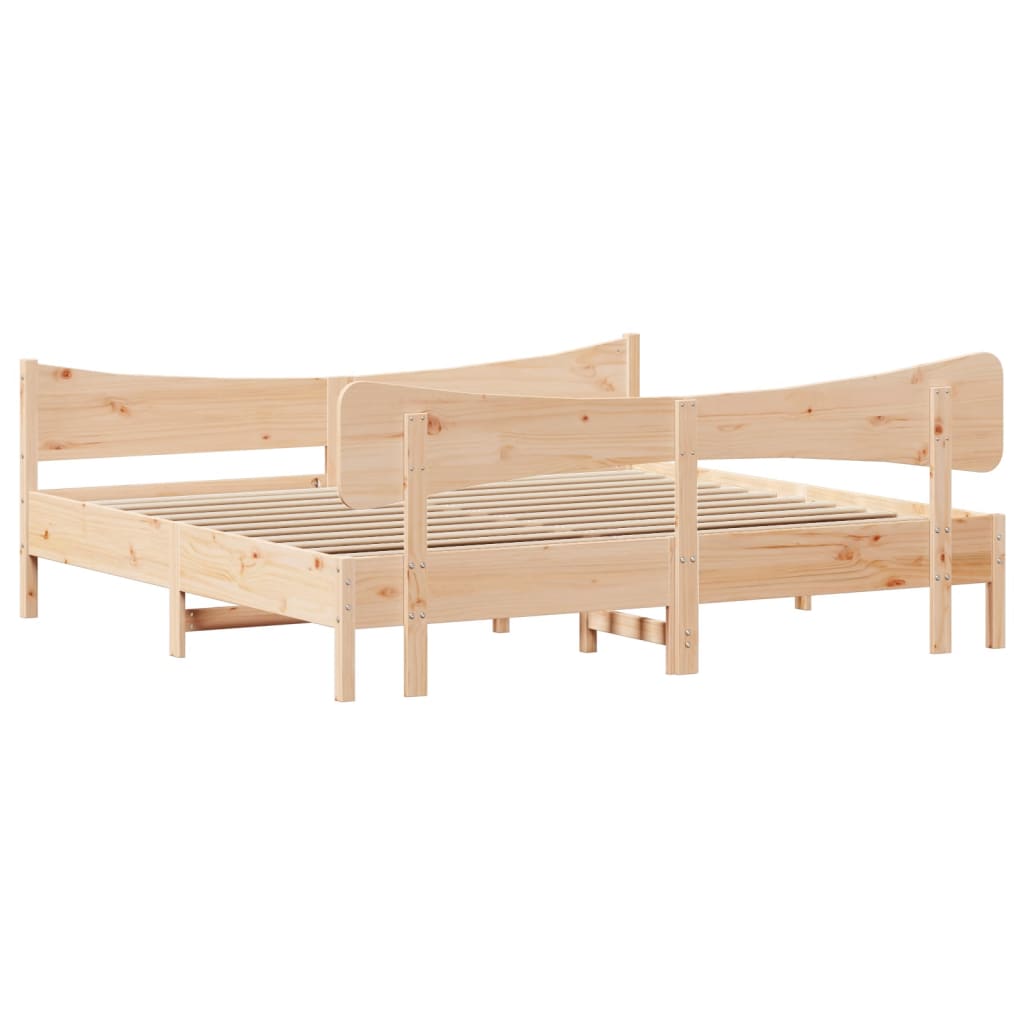 Cadre de lit sans matelas 200x200 cm bois massif de pin - XIOS