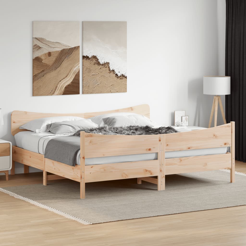 Cadre de lit sans matelas 200x200 cm bois massif de pin - XIOS