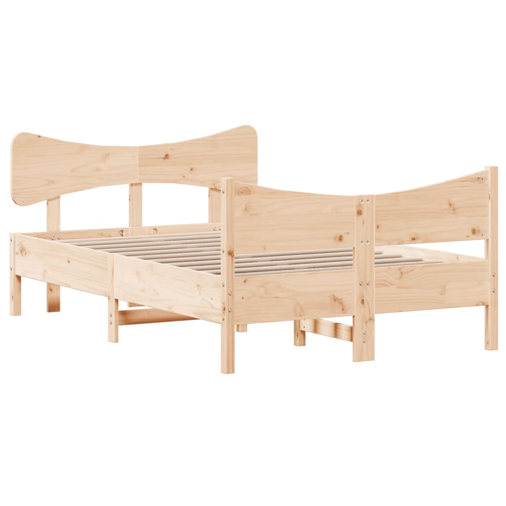 Cadre de lit sans matelas 120x200 cm bois de pin massif - XIOS