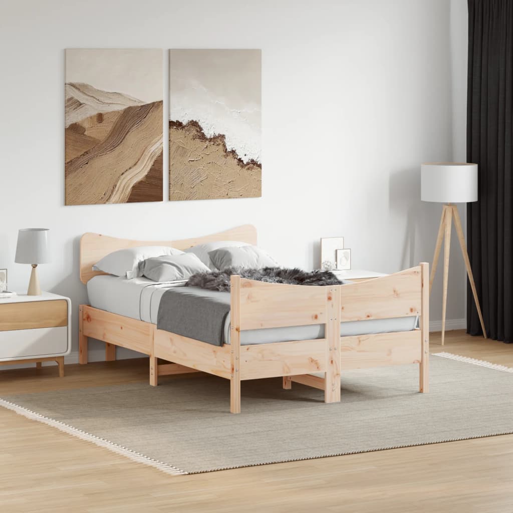 Cadre de lit sans matelas 120x200 cm bois de pin massif - XIOS