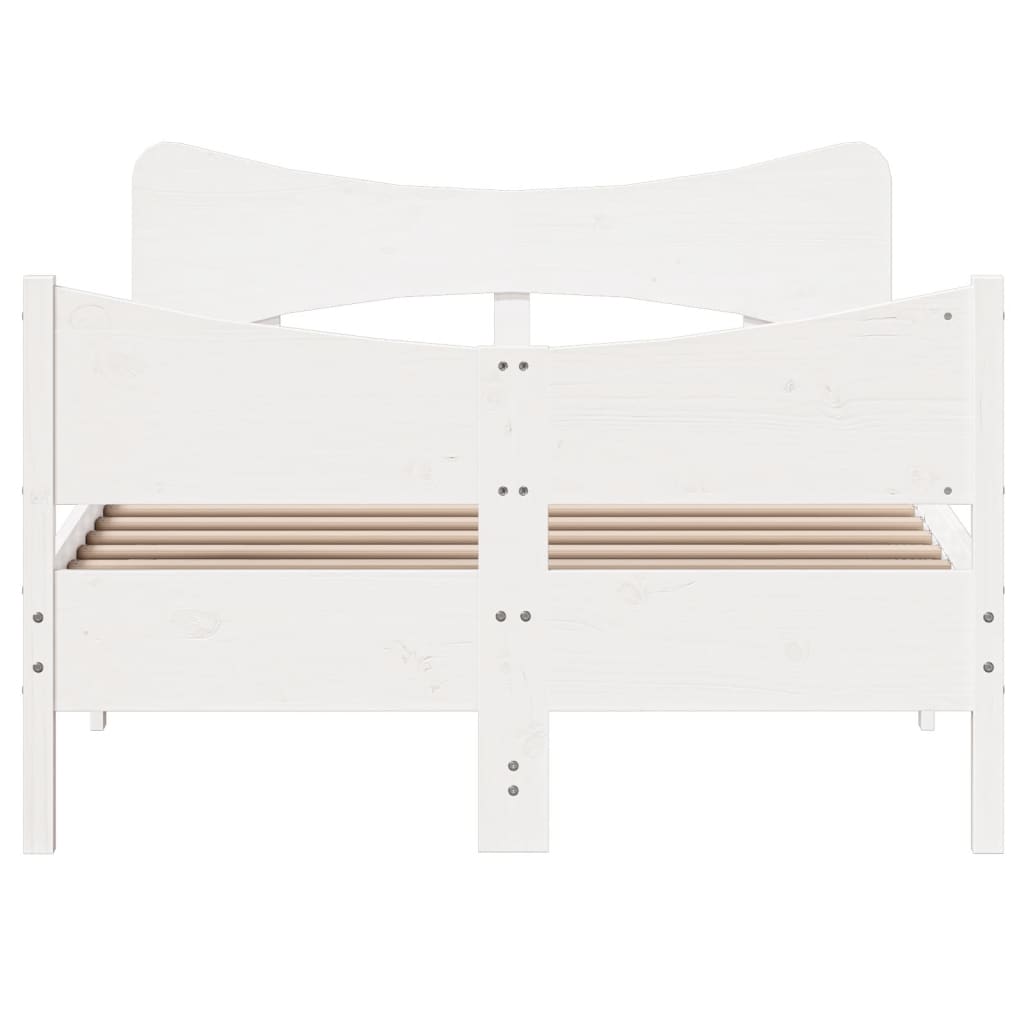 Cadre de lit sans matelas blanc 120x200 cm bois de pin massif - XIOS