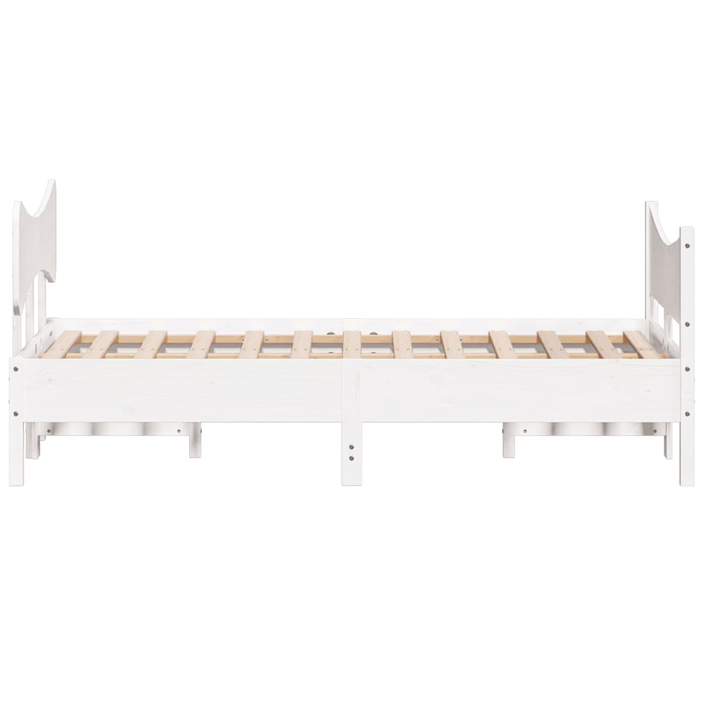 Cadre de lit sans matelas blanc 120x200 cm bois de pin massif - XIOS