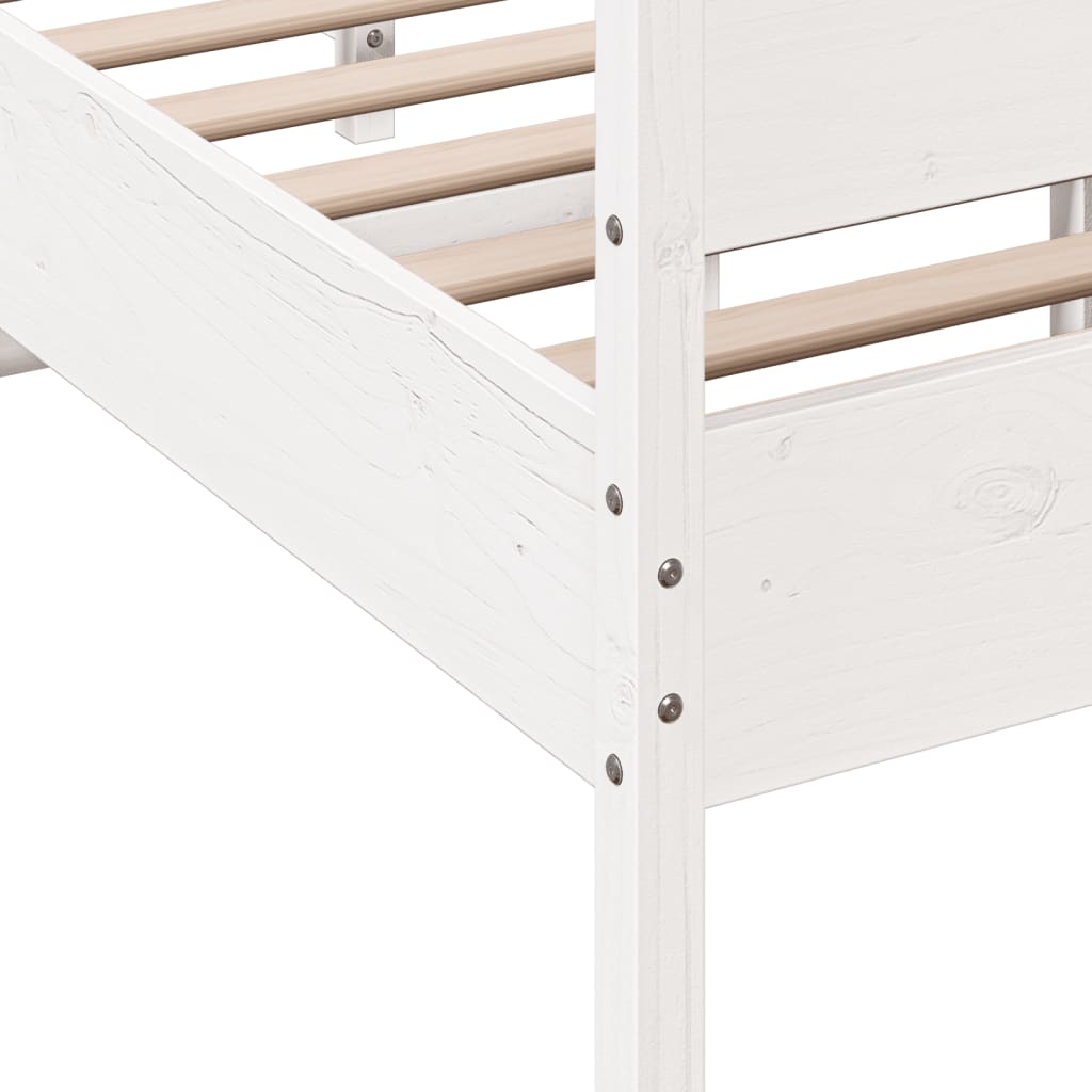Cadre de lit sans matelas blanc 120x200 cm bois de pin massif - XIOS