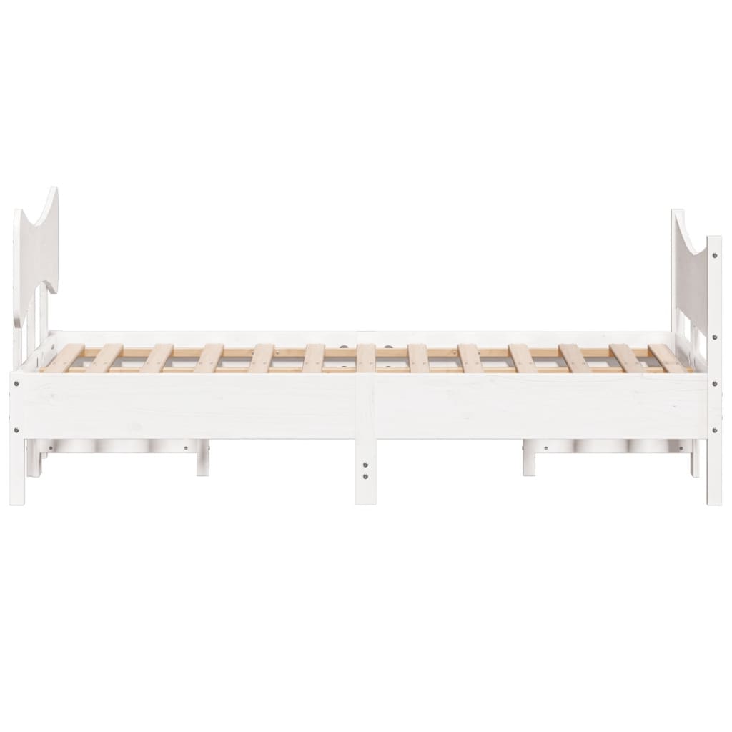 Cadre de lit sans matelas blanc 120x190 cm bois de pin massif - XIOS