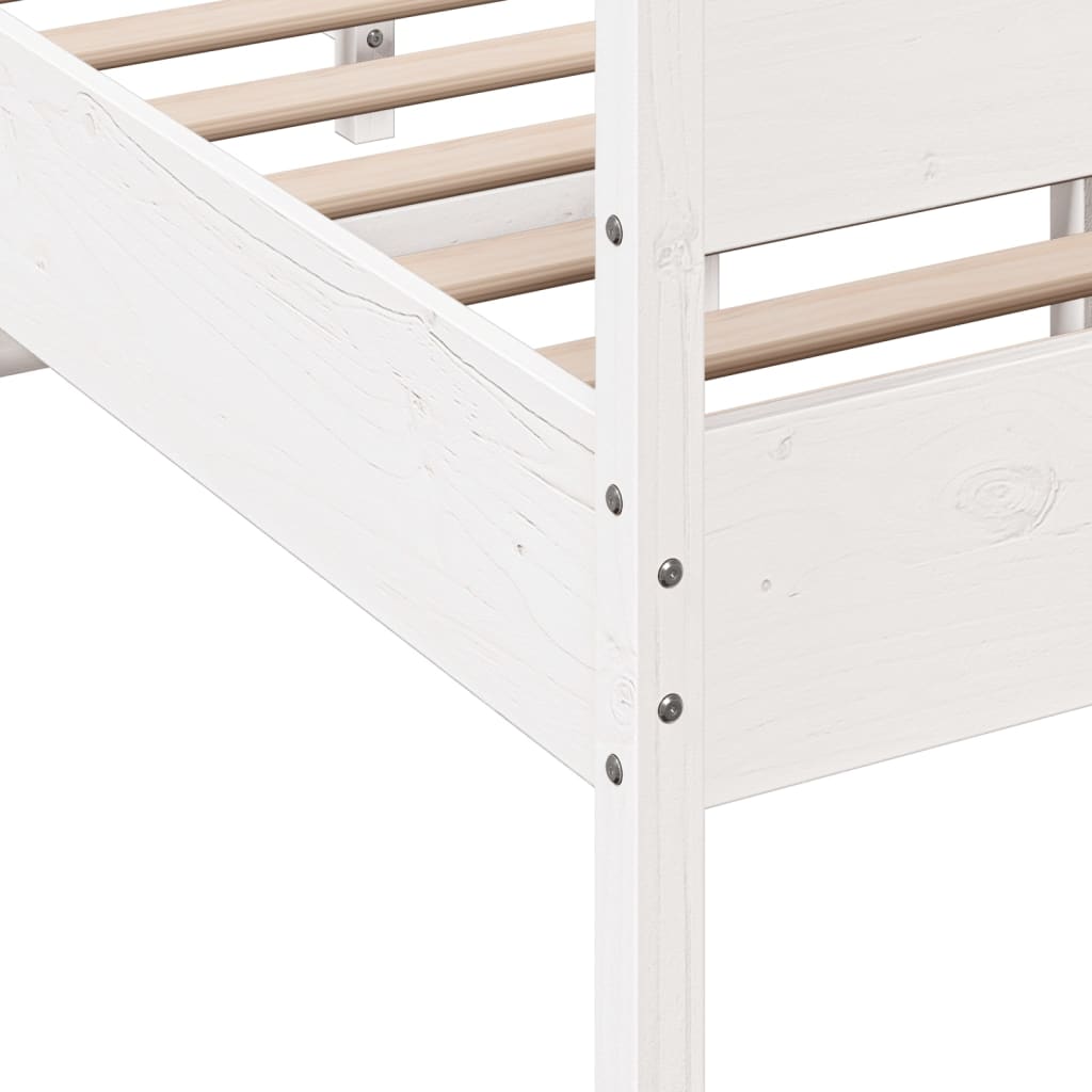 Cadre de lit sans matelas blanc 120x190 cm bois de pin massif - XIOS