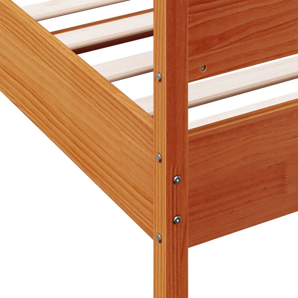 Cadre de lit sans matelas cire marron 75x190 cm bois pin massif - XIOS