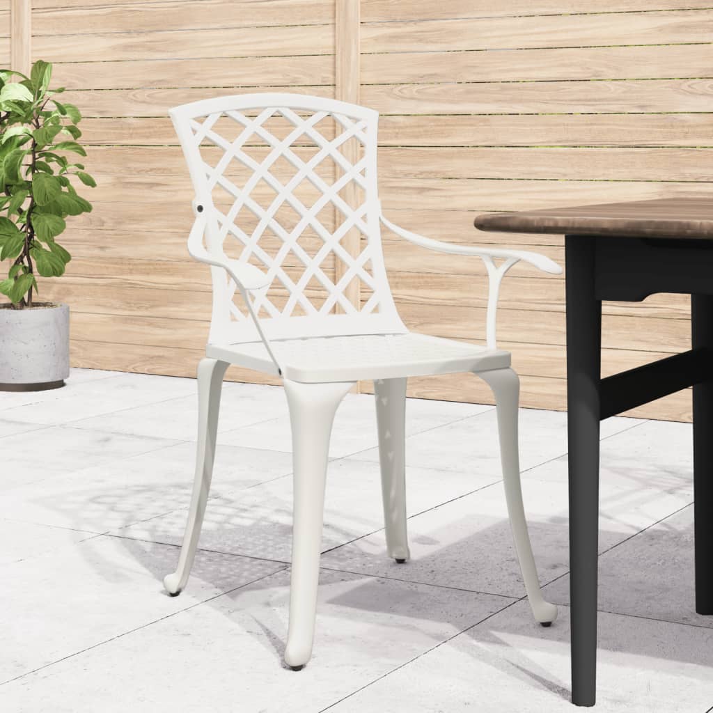 Chaises de jardin lot de 6 fonte d'aluminium blanc