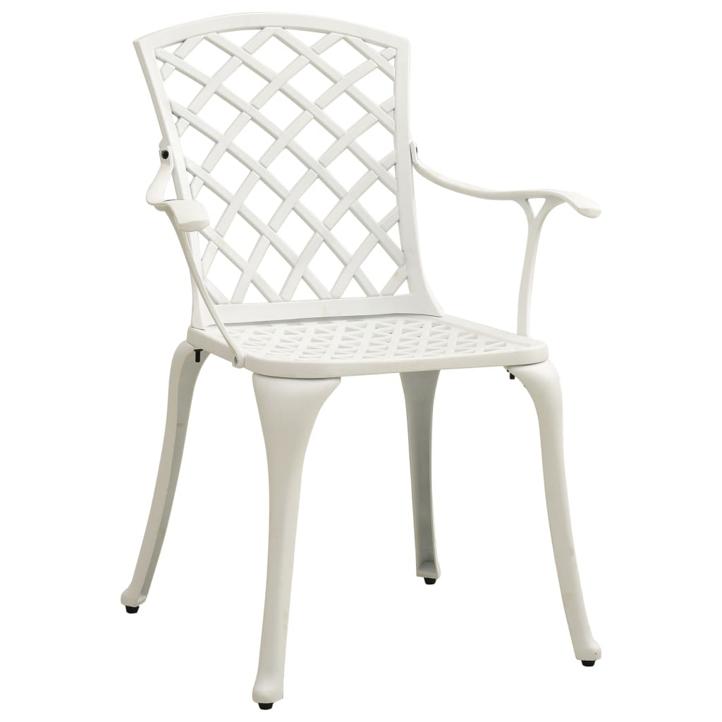 Chaises de jardin lot de 6 fonte d'aluminium blanc