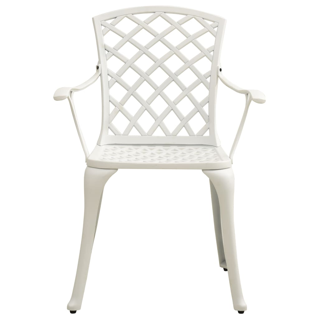 Chaises de jardin lot de 6 fonte d'aluminium blanc