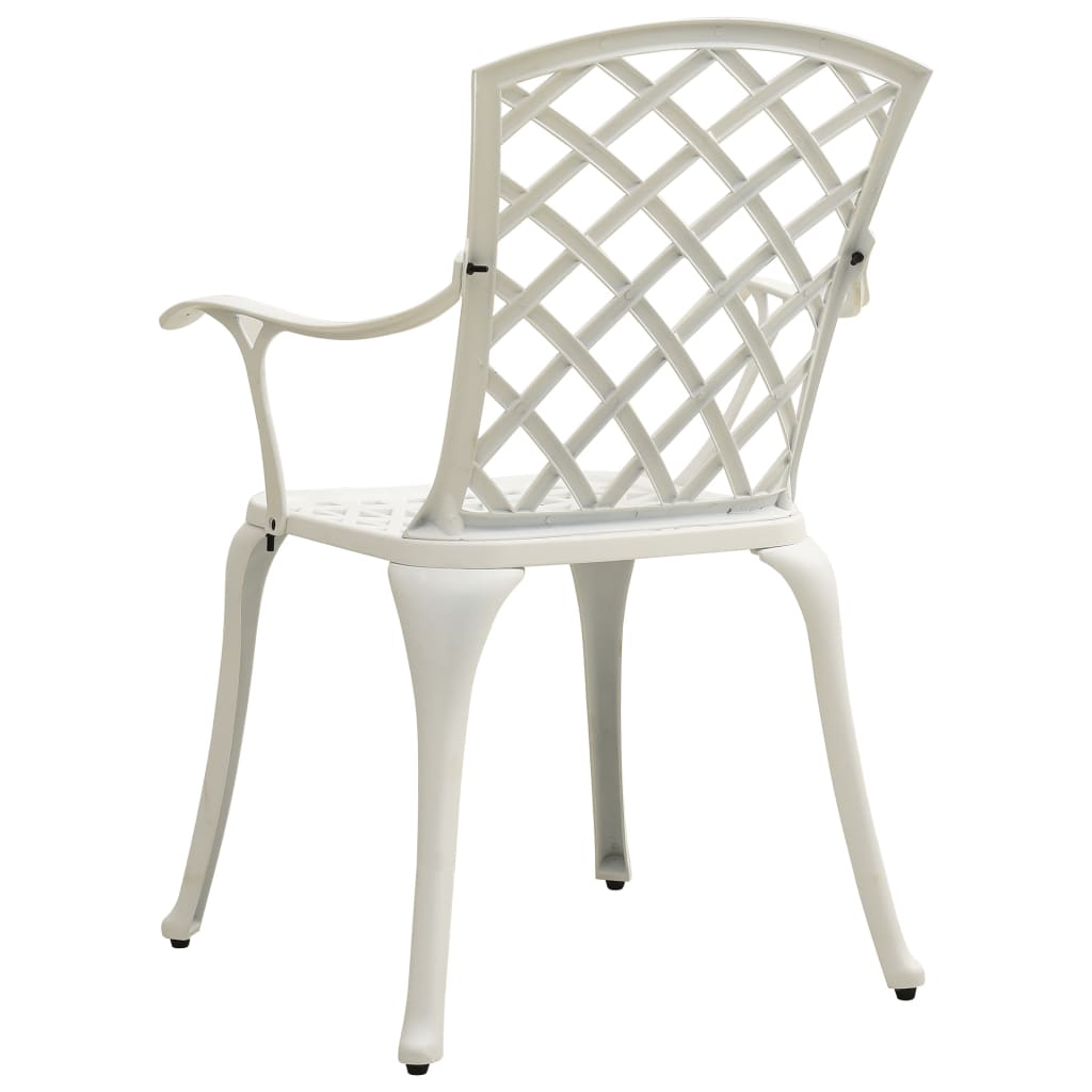 Chaises de jardin lot de 6 fonte d'aluminium blanc